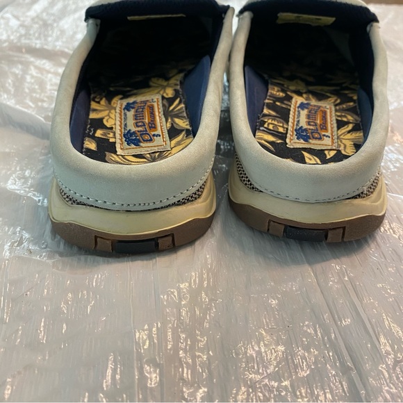 Old Maui brand blue leather slip on mules SZ 6.5 M - Picture 15 of 16
